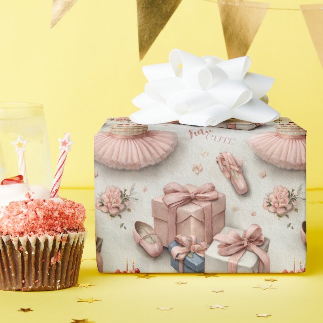 Papel De Presente Little Dancer’s Tutu and Ballet Slipper  (Festa de aniversário)