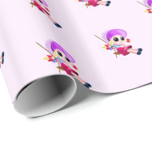 Papel De Presente Little Girl Swing