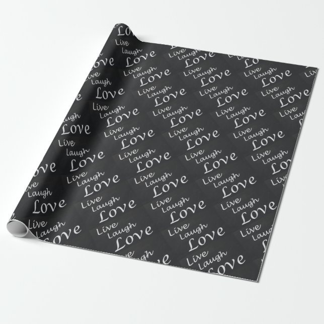 Papel De Presente Live Laugh Love (Desenrolado)