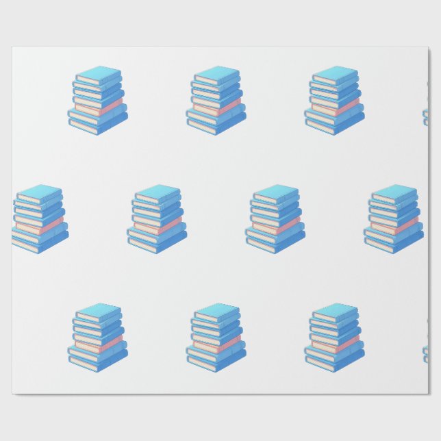 Papel De Presente Livro Azul (Aberto)
