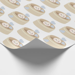 Papel De Presente Livro Azul Branco Pequeno