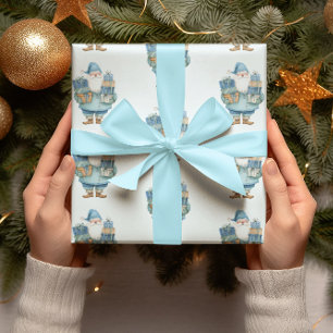 Papel De Presente Livro Azul de Natal do Papai Noel