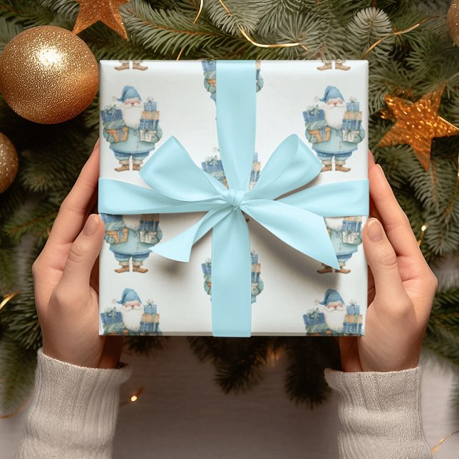 Papel De Presente Livro Azul de Natal do Papai Noel (Criador carregado)