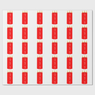 Papel De Presente Livro Branco da Vela Vermelha Candy Cane