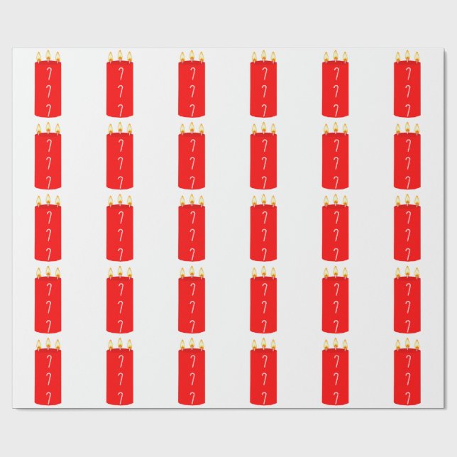 Papel De Presente Livro Branco da Vela Vermelha Candy Cane (Aberto)