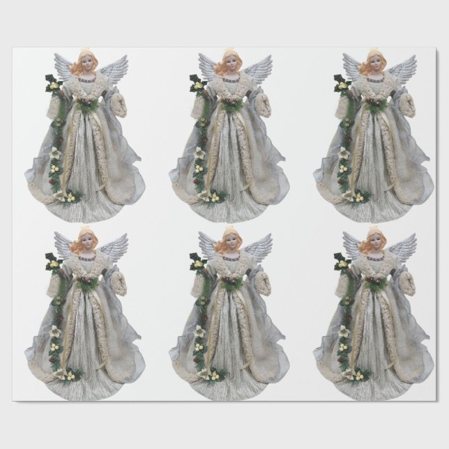 Papel De Presente Livro Branco do Anjo Natal (Aberto)