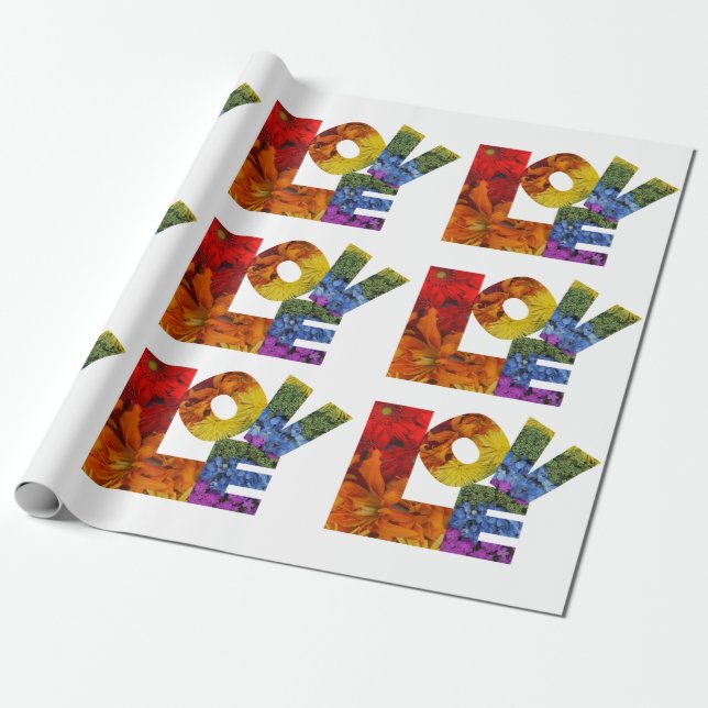 Papel De Presente Livro Branco Floral Love (Desenrolado)