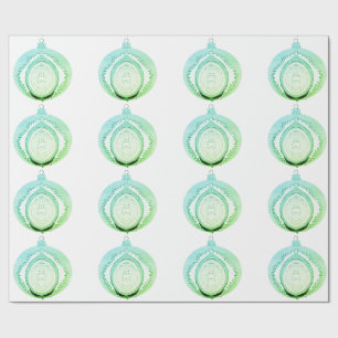 Papel De Presente Livro Branco sobre ornamento de Cor Verde e Branco