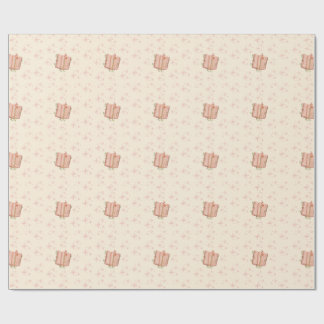 Papel De Presente Livro Cor-de-Rosa e Estrelas Caprichosas