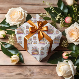 Papel De Presente Livro de Histórias Casamento Tema Novo Capítulo 