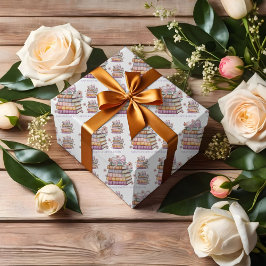 Papel De Presente Livro de Histórias de um Novo Capítulo Chá de Noiv