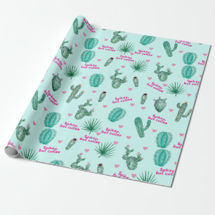 Papel De Presente Livro Verde Cactus