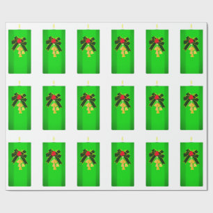 Papel De Presente Livro Verde da Vela de Natal