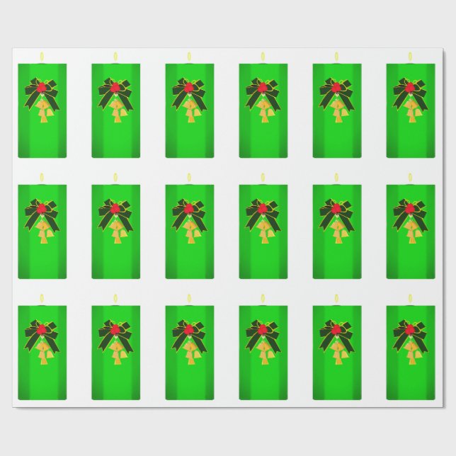 Papel De Presente Livro Verde da Vela de Natal (Aberto)