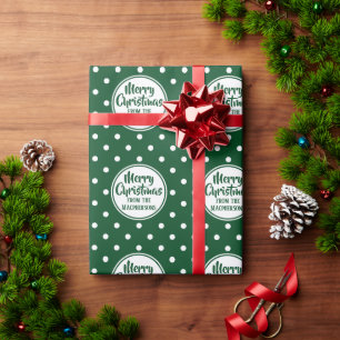Papel De Presente Livro Verde de Natal das Bolinhas
