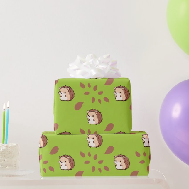 Papel De Presente Livro Verde do Outono de Porco Verde (Presentes para festas)