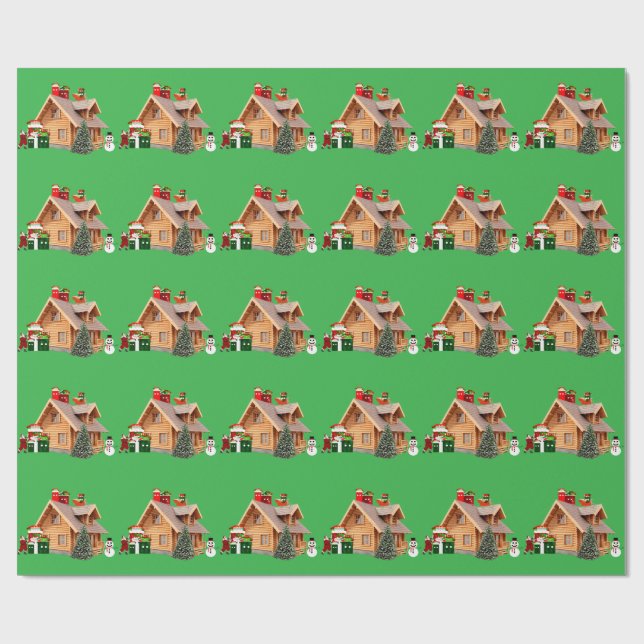 Papel De Presente Livro Verde do Santa Claus Hustle (Aberto)