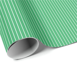 Papel De Presente Livro Verde e Branco das Modernas Stripes