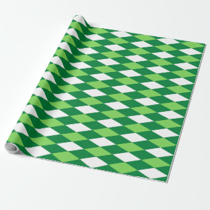 Papel De Presente Livro Verde e Branco sobre o Padrão de Diamante