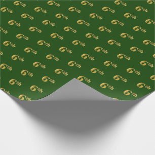 Papel De Presente Livro Verde, Faux Dourado 6 (Sexto)