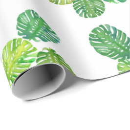 Papel De Presente Livro Verde Monstera Jungle Gift Wraps