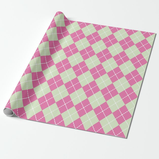 Papel De Presente Livro Verde Rosa de Estilo de Natal Rosa (Desenrolado)