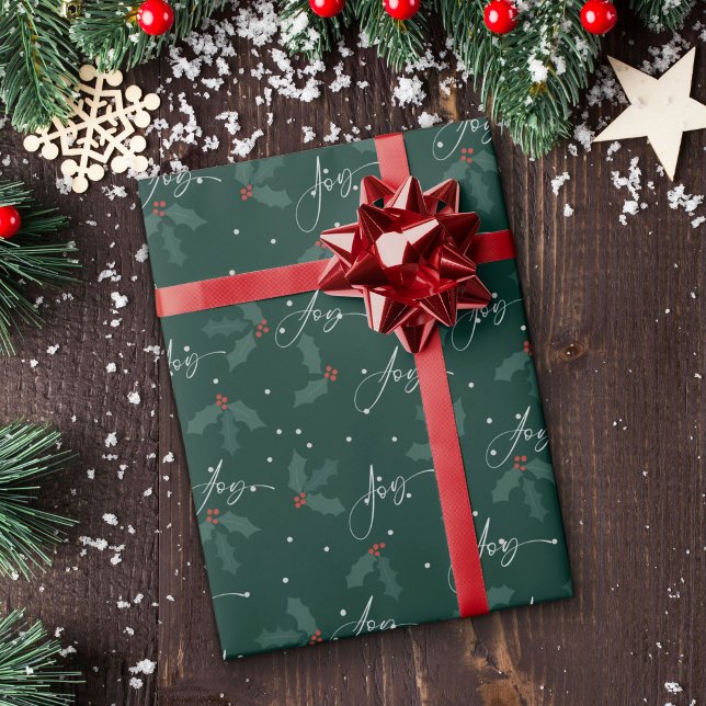 Papel De Presente Livro Verde sobre Natal Elegante (Criador carregado)