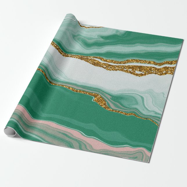 Papel De Presente Livro Verde sobre o enrolamento do lago | Casament (Desenrolado)