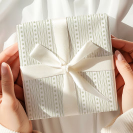 Papel De Presente Livro Verde sobre o Padrão de Sage