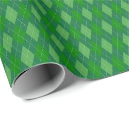 Papel De Presente Livro Verde Tones Argyle