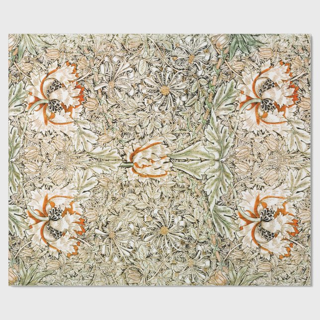 PAPEL DE PRESENTE LIVRO: WILLIAM MORRIS: HONEYSUCKLE (Aberto)