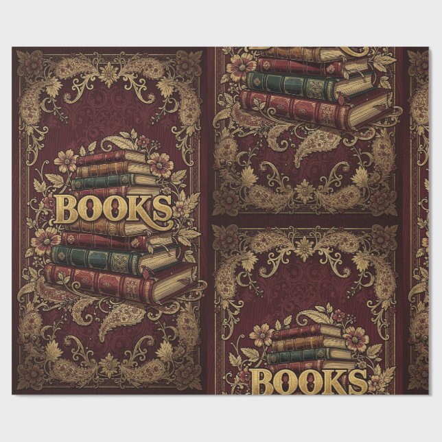 Papel De Presente Livros Amantes de Livros Escritores Leitores Bibli (Aberto)