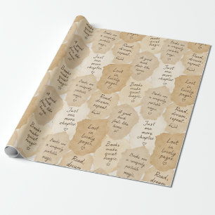 Papel De Presente Livros de Creme Inspiradores Magia