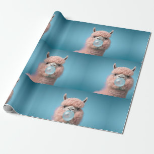 Papel De Presente Llama Bubblegum Funny