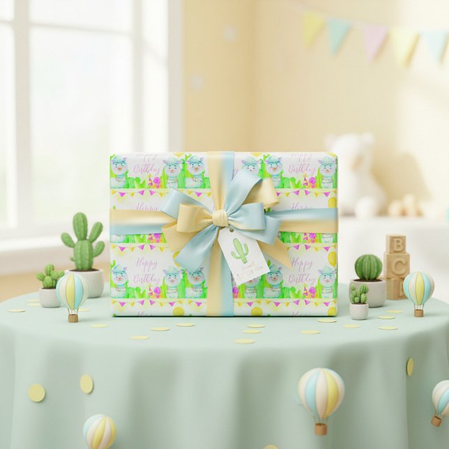 Papel De Presente Llama de festa Feliz aniversário (Criador carregado)
