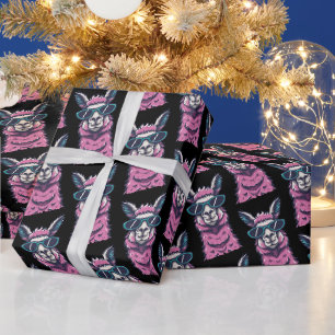 Papel De Presente Llama diz que você é Rock pose Quirky em óculos