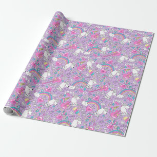 Papel De Presente Llama Unicorn Wrapping Paper