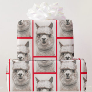 Papel De Presente Llama Watercolor Wraping Paper Alpaca Smile