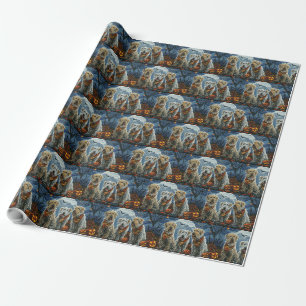 Papel De Presente Lobisomem Halloween Assustador