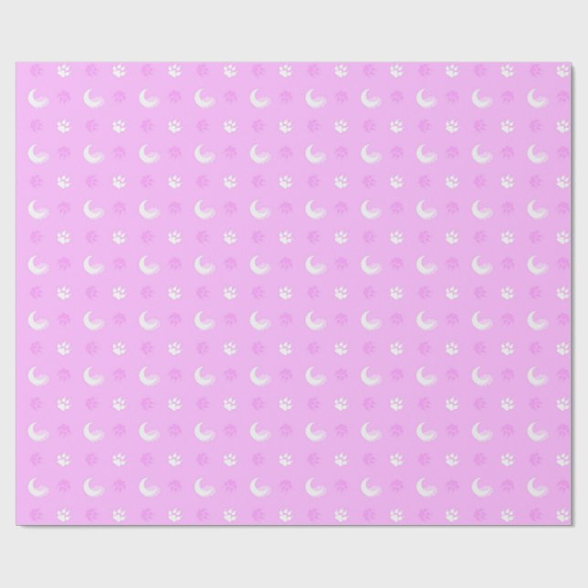 Papel De Presente Lobisomem Rosa (Aberto)