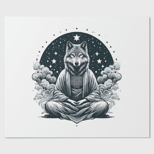 Papel De Presente Lobo Consciente (Aberto)
