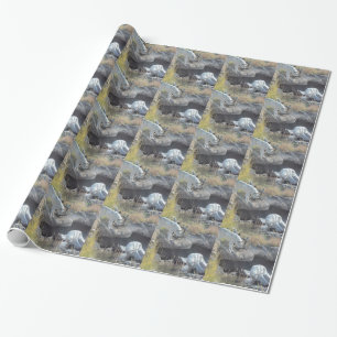 Papel De Presente Lobos Florestas Natureza País Paz