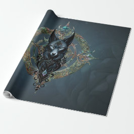 Papel De Presente Lobos negros com olhos azuis perfurantes,