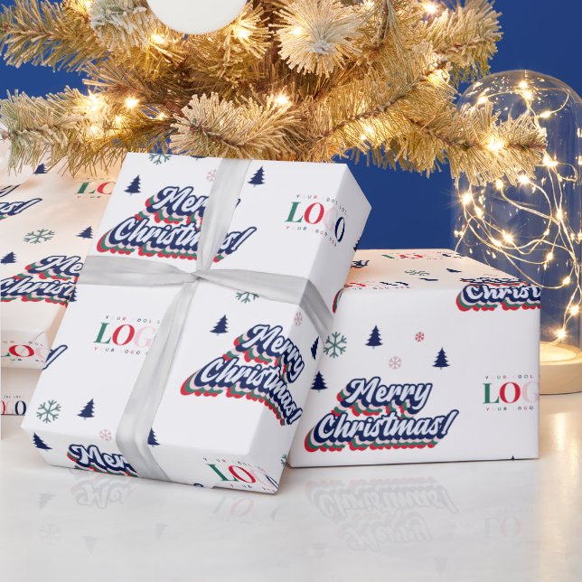 Papel De Presente Logotipo comercial personalizado e texto de Natal  (Feriados)