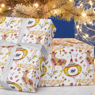 Papel De Presente Logotipo comercial: Reindedo nórdico de inverno es