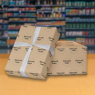 Papel De Presente Logotipo comercial sem costura Papel de moldagem c