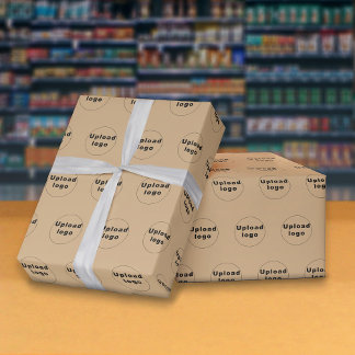 Papel De Presente Logotipo comercial sem costura Papel de moldagem c