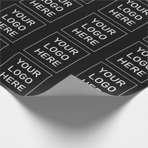 Papel De Presente Logotipo de Empresa Preta Empresarial Personalizad