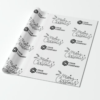 Papel De Presente Logotipo de Natal Branco Elegante de Negócios Pers