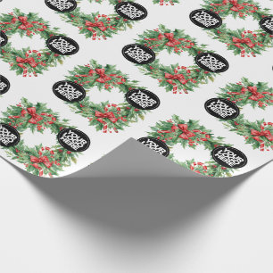 Papel De Presente Logotipo de Natal de Empresa Vintage Holly Berry